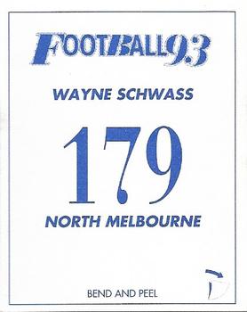 1993 Select AFL Stickers #179 Wayne Schwass Back
